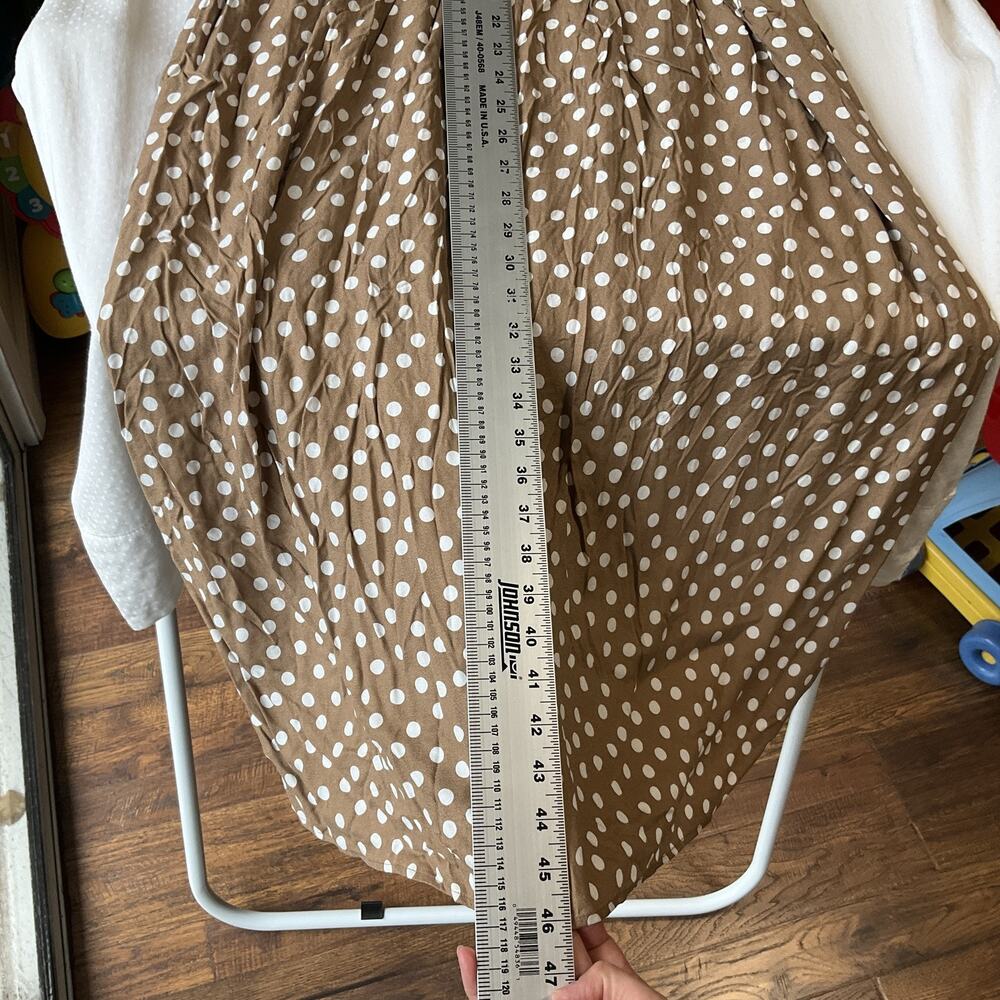 Time And Tru Women Maxi Dress XXL (20) Brown Polka Dot Milkmaid Dress ShortSleev - Picture 9 of 11
